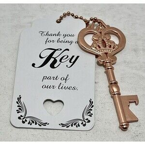 (5)Skeleton Key Bottle Opener Thank You For Being A Key Part Of Our Lives Favors